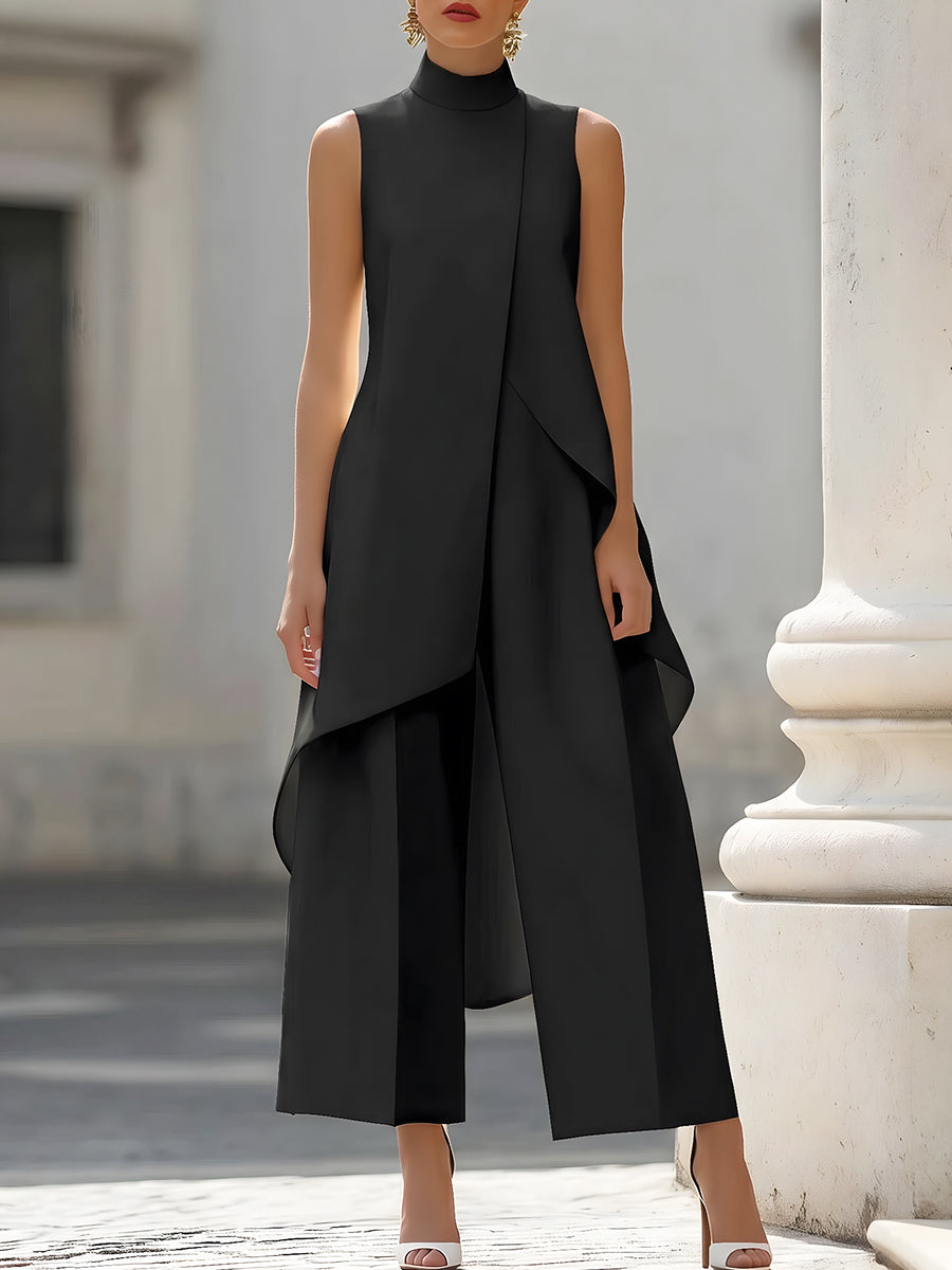 Mono elegante de pierna ancha con cuello alto – Valeria - Foto 4
