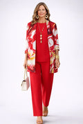 Conjunto de tres piezas rojo con estampado de espirales - Foto 1
