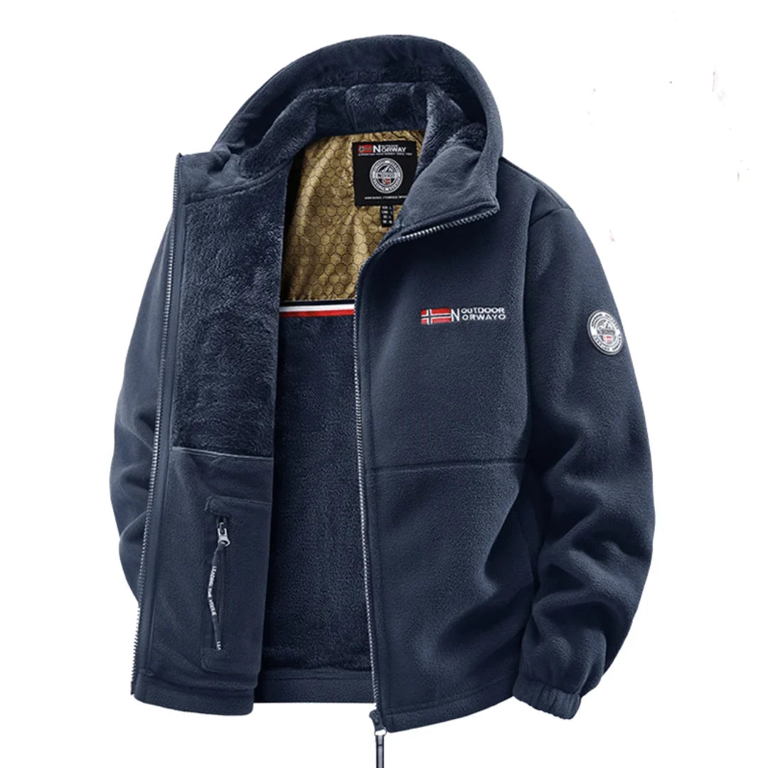 Chaqueta con forro polar y capucha para hombre, cálida - Foto 2