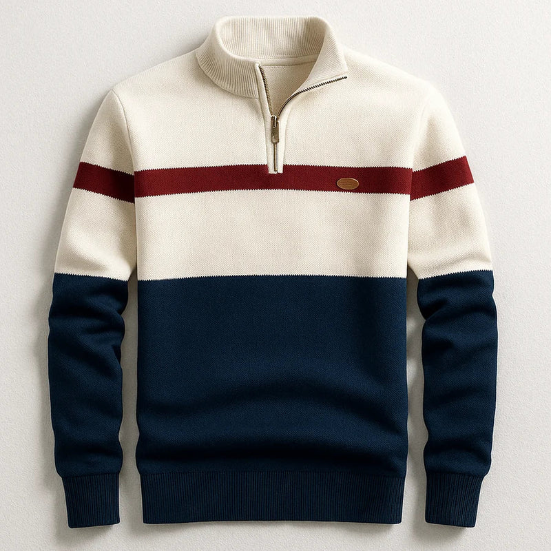 Jersey con cremallera para hombre, cuello alto de punto - Foto 1
