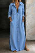 Vestido vaquero camisero para mujer, cómodo y sencillo - Foto 1