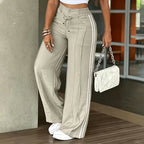 Pantalón de pierna ancha con cordón y franjas laterales - Foto 2