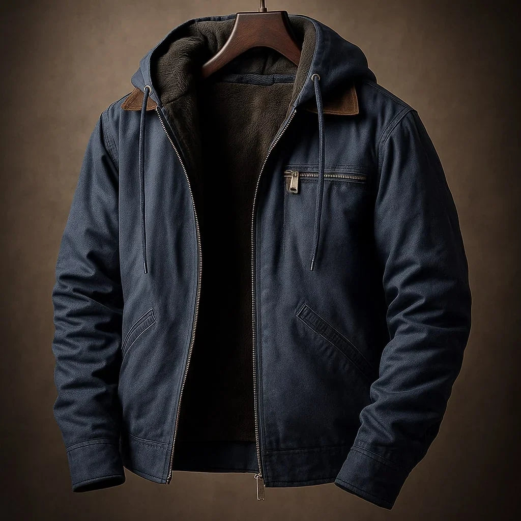 Chaqueta con capucha forrada para hombre, cálida y ligera - Foto 5