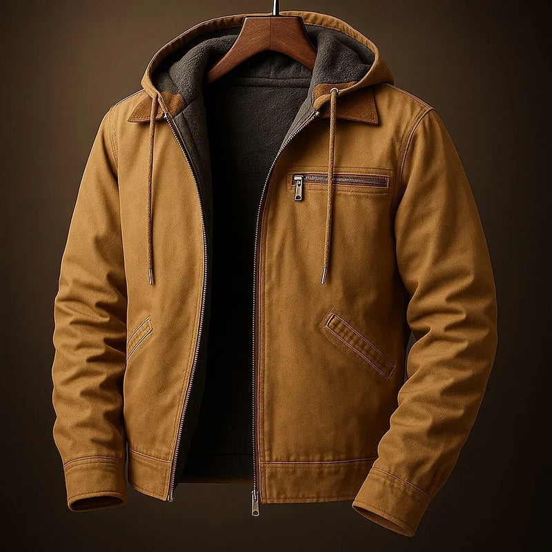 Chaqueta con capucha forrada para hombre, cálida y ligera - Foto 1