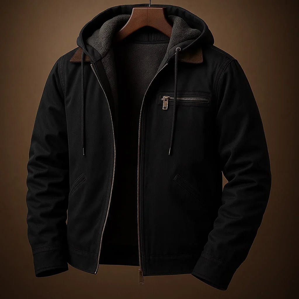 Chaqueta con capucha forrada para hombre, cálida y ligera - Foto 6
