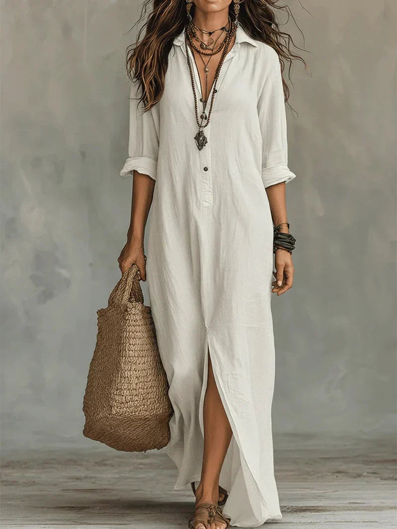 Vestido maxi con botones para mujer, holgado y versátil - Foto 6