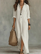 Vestido maxi con botones para mujer, holgado y versátil - Foto 6