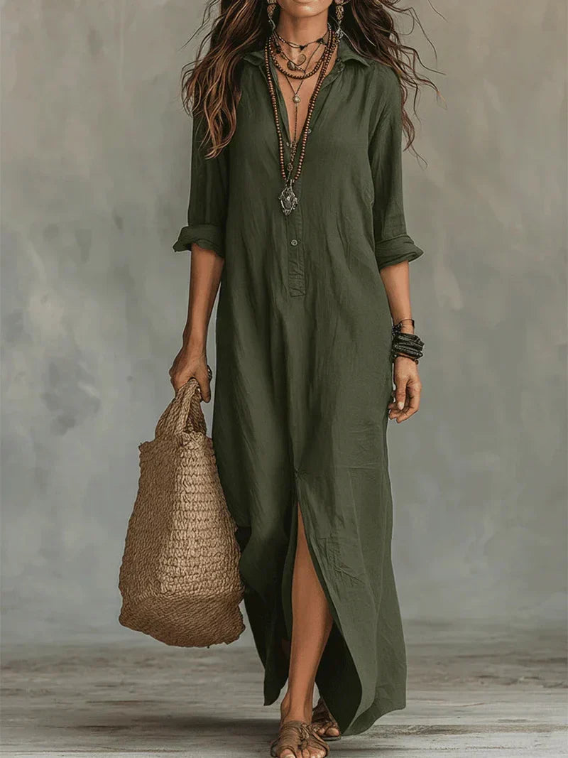 Vestido maxi con botones para mujer, holgado y versátil - Foto 7