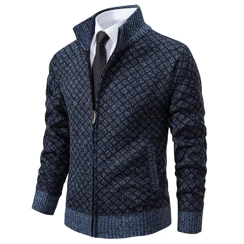 Chaqueta de punto con cremallera para hombre, cuello alto - Foto 1