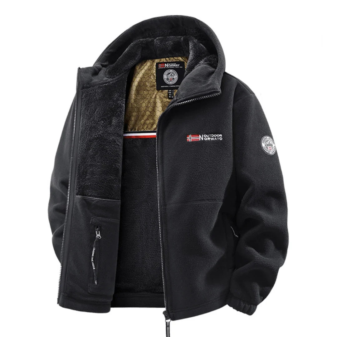 Chaqueta con forro polar y capucha para hombre, cálida - Foto 3