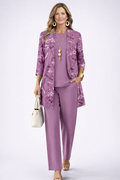 Conjunto de tres piezas mujer con chaqueta floral ligera - Foto 1