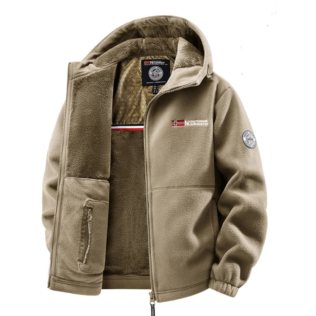 Chaqueta con forro polar y capucha para hombre, cálida - Foto 1