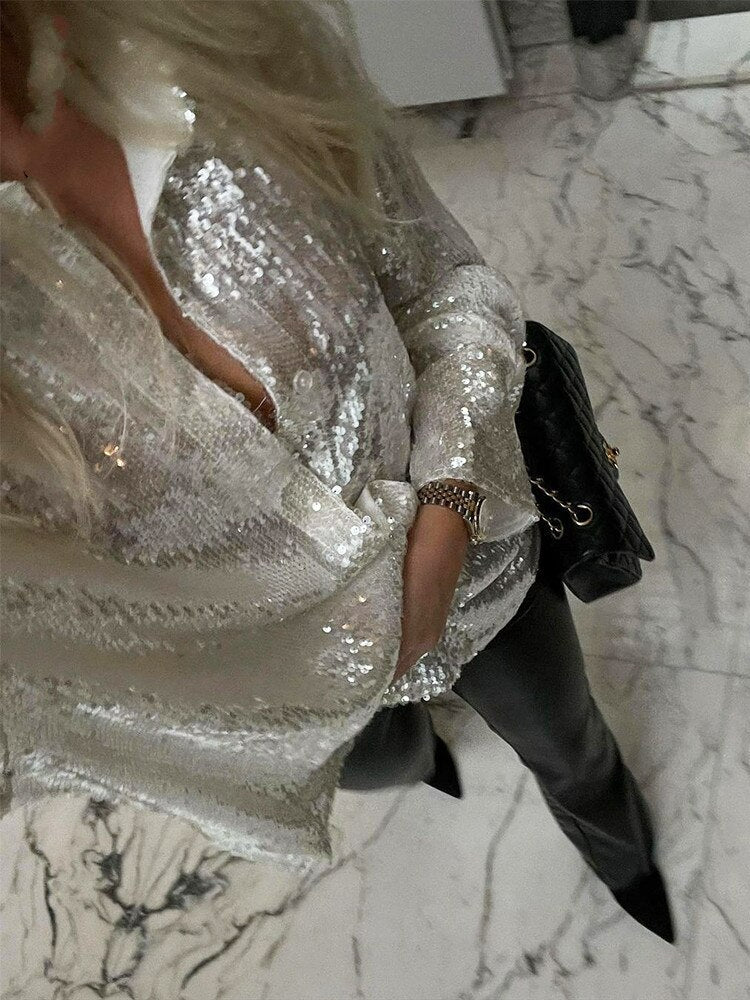 Blusa holgada de lentejuelas para un look con brillo - Foto 3