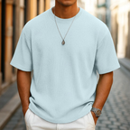 Camiseta de punto gofrado ligera con cuello redondo – Ruben - Foto 6