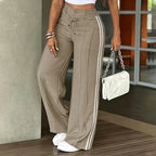 Pantalón de pierna ancha con cordón y franjas laterales - Foto 4