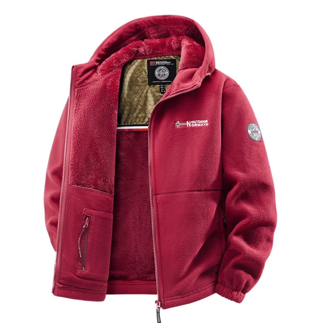 Chaqueta con forro polar y capucha para hombre, cálida - Foto 5
