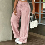 Pantalón de pierna ancha con cordón y franjas laterales - Foto 3