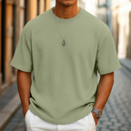 Camiseta de punto gofrado ligera con cuello redondo – Ruben - Foto 10