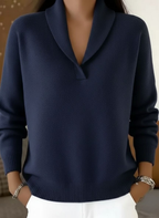 Jersey de cuello en V con acabados de canalé – Sofía - Foto 9