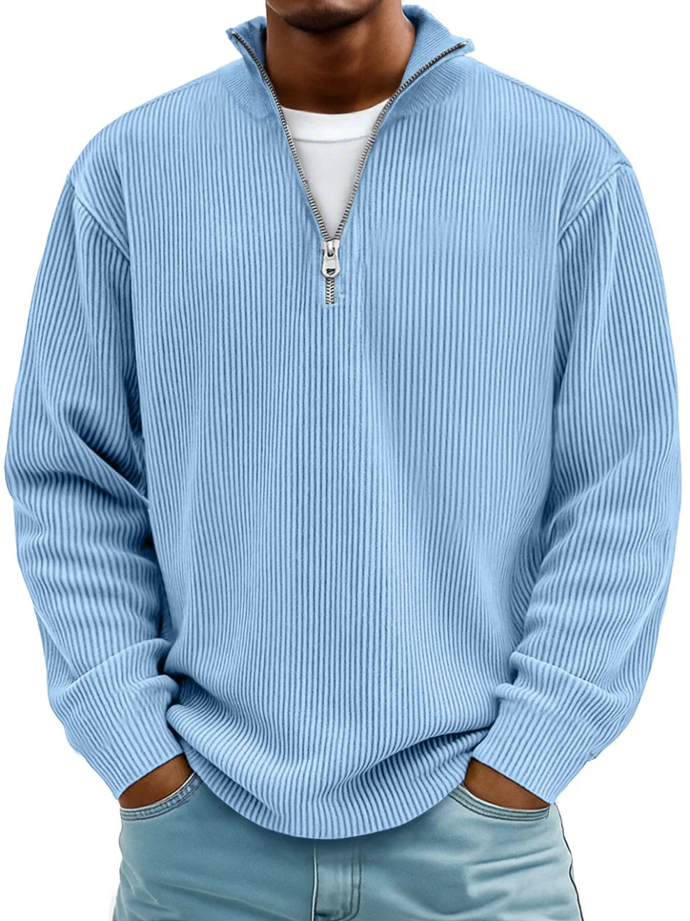 Jersey de canalé con cuello de cremallera – Adrián - Foto 5