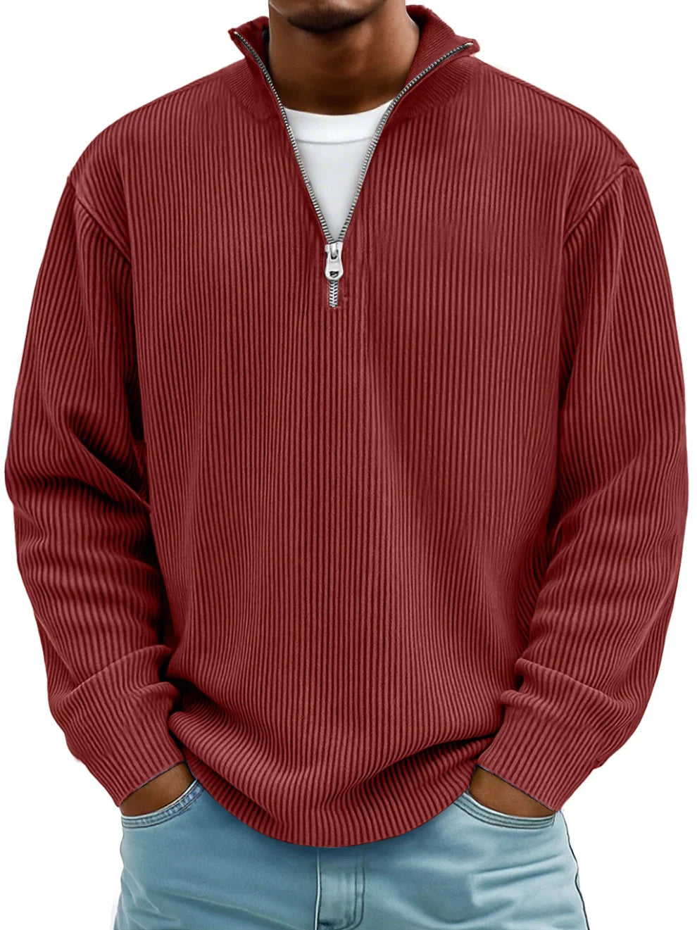 Jersey de canalé con cuello de cremallera – Adrián - Foto 6