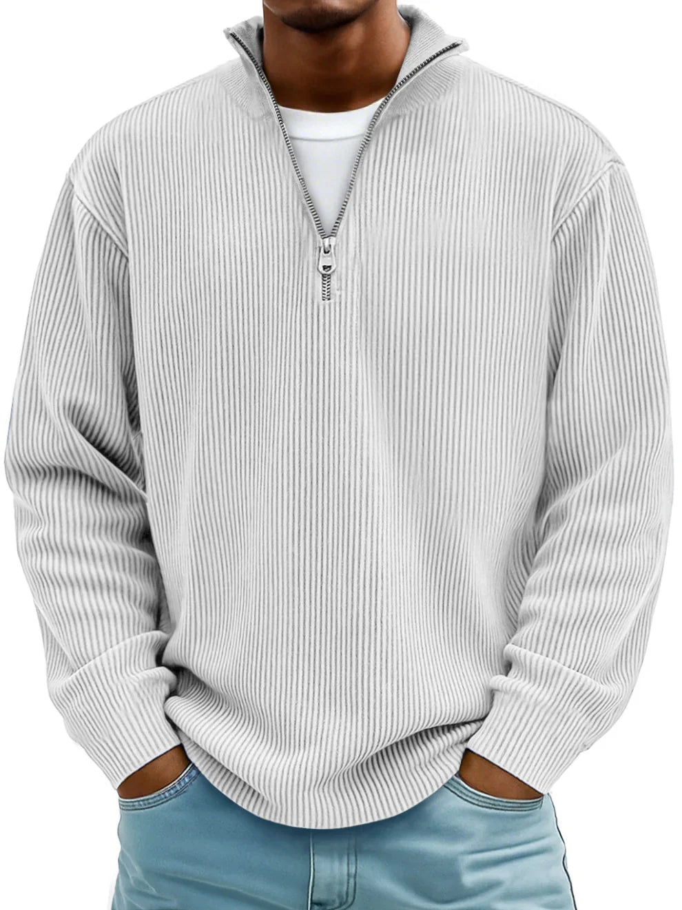Jersey de canalé con cuello de cremallera – Adrián - Foto 9