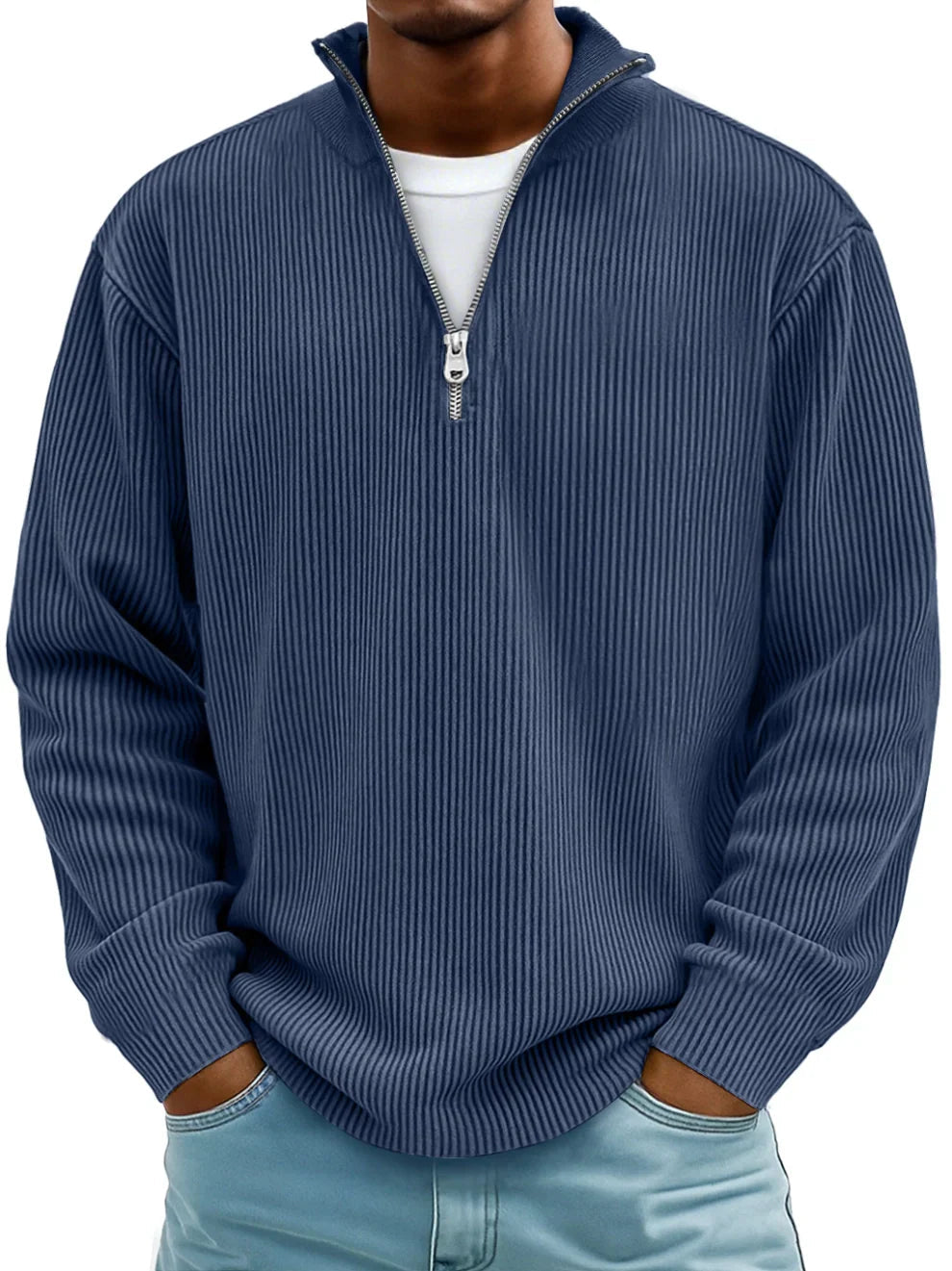 Jersey de canalé con cuello de cremallera – Adrián - Foto 10