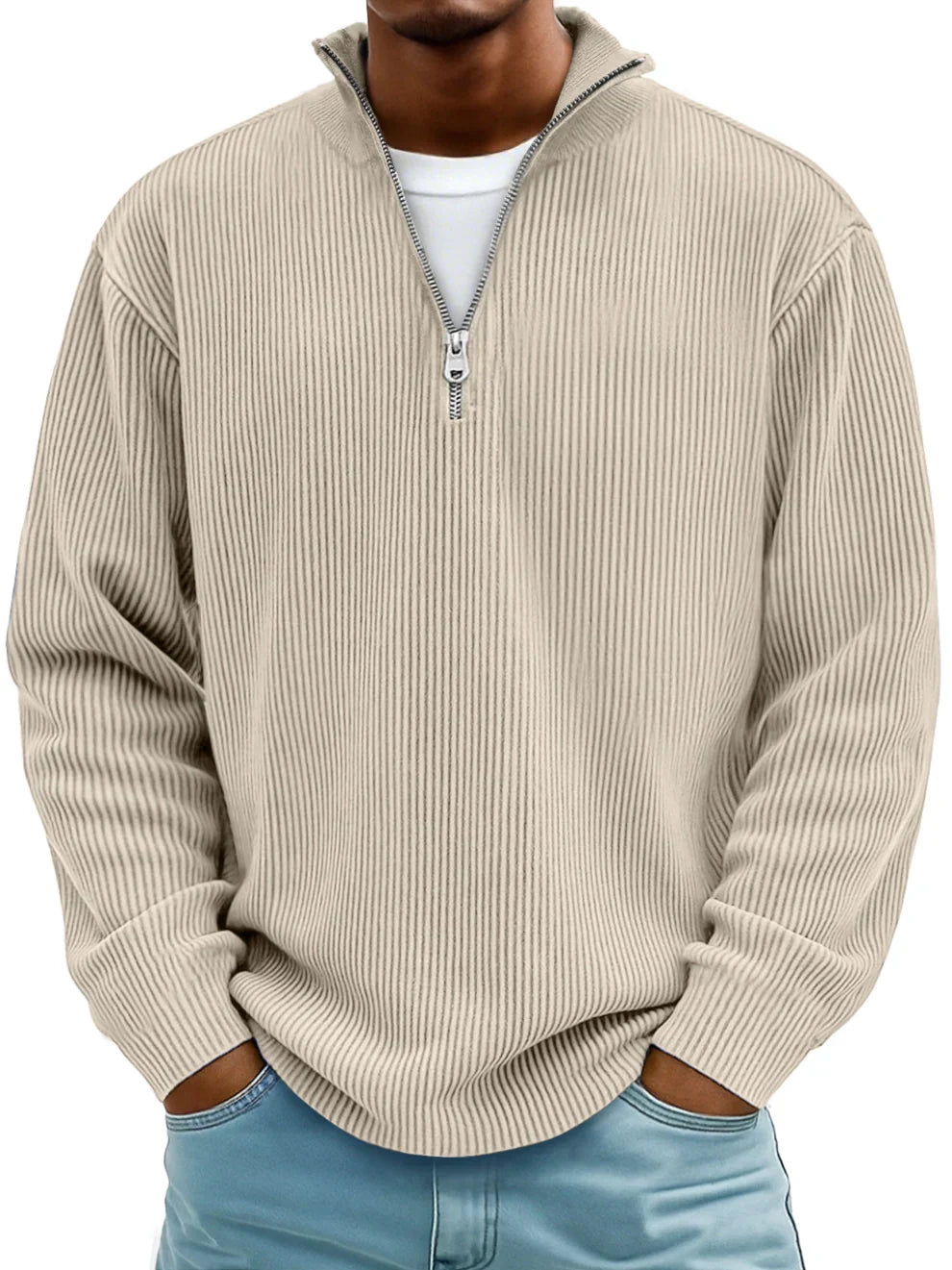 Jersey de canalé con cuello de cremallera – Adrián - Foto 11