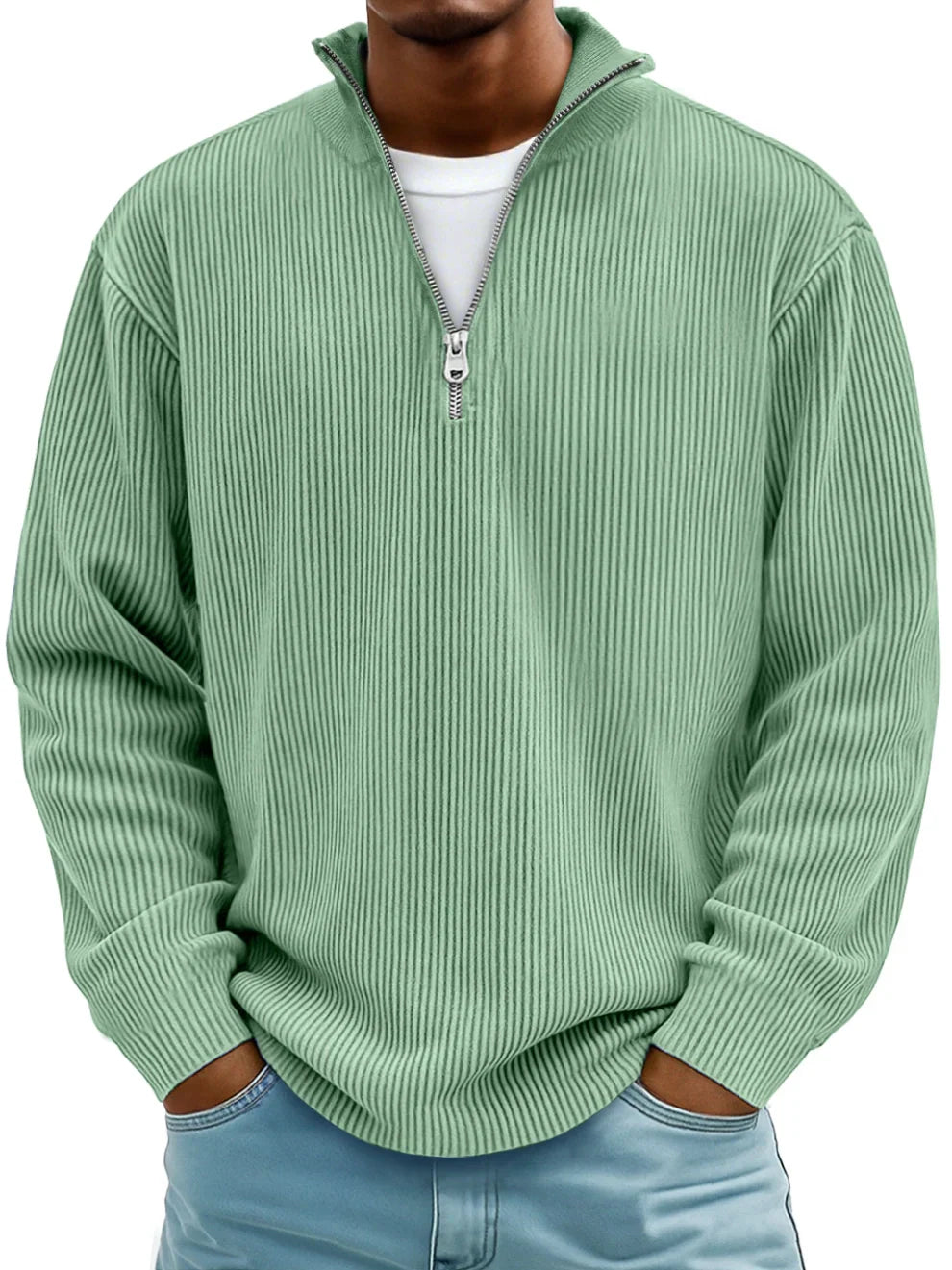 Jersey de canalé con cuello de cremallera – Adrián - Foto 12