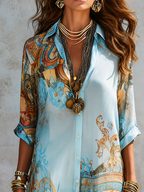 Vestido largo fluido de verano para mujer con escote en V - Foto 2