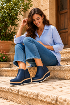 Botines de cuña con cremallera lateral y efecto piel – Ana - Foto 3