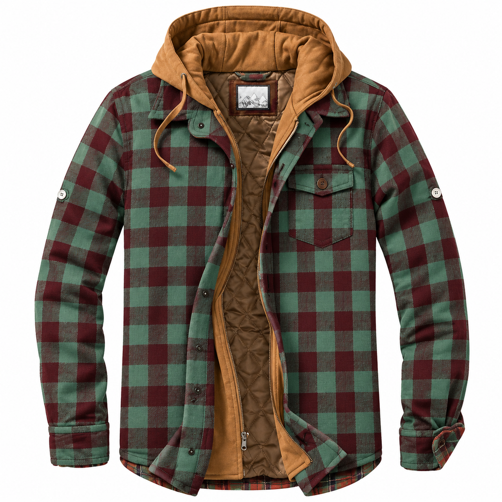 Chaqueta de cuadros cálida para hombre, interior acolchado - Foto 3