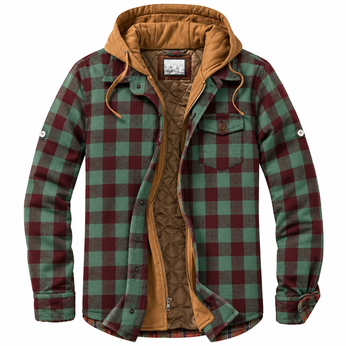 Chaqueta de cuadros cálida para hombre, interior acolchado - Foto 3