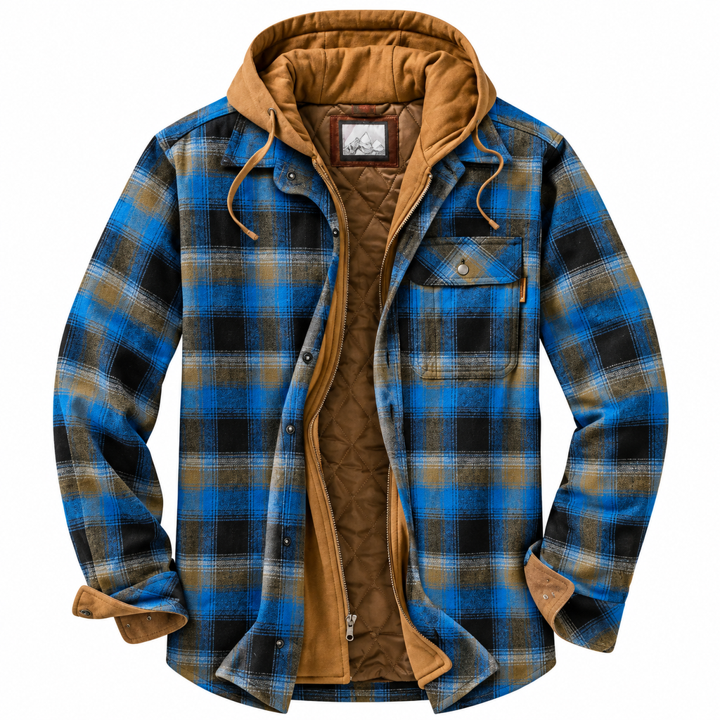 Chaqueta de cuadros cálida para hombre, interior acolchado - Foto 6