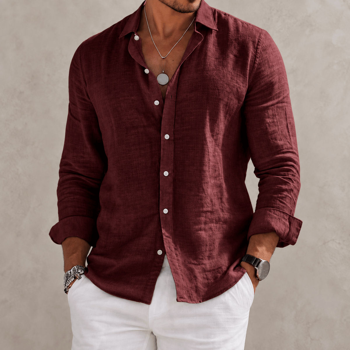 Camisa de mezcla de algodón con corte relajado – Gael - Foto 13