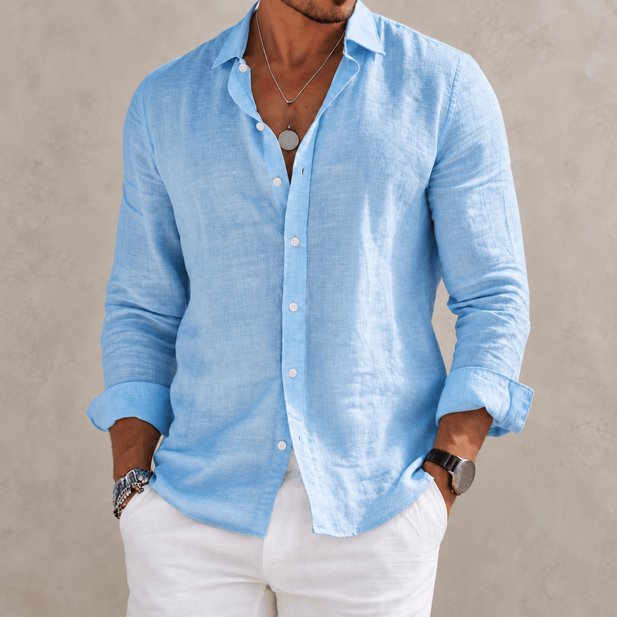 Camisa de mezcla de algodón con corte relajado – Gael - Foto 6