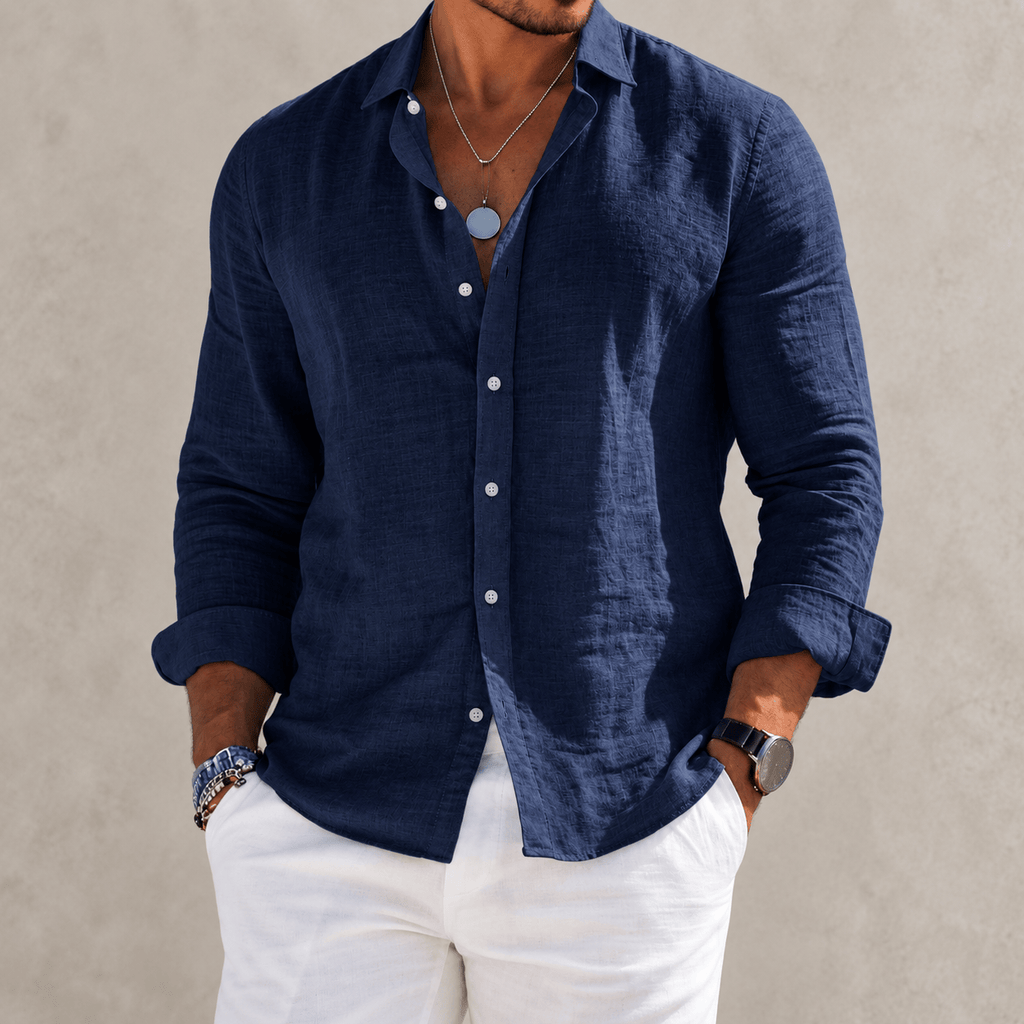 Camisa de mezcla de algodón con corte relajado – Gael - Foto 7