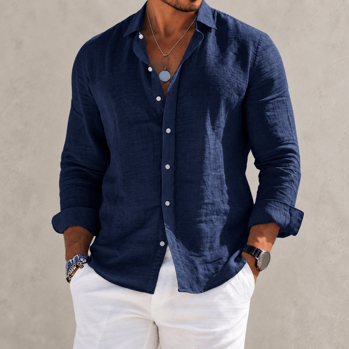 Camisa de mezcla de algodón con corte relajado – Gael - Foto 7