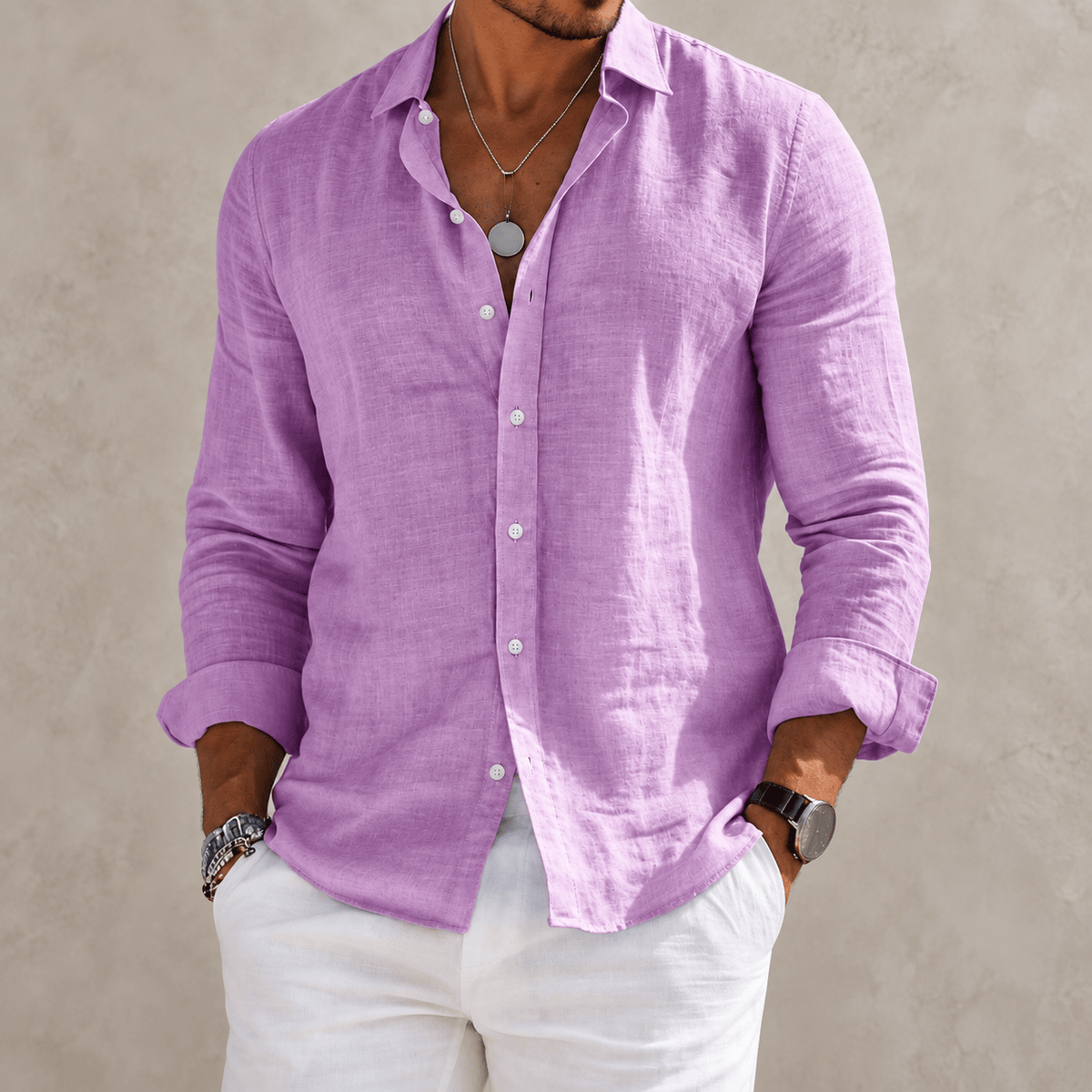 Camisa de mezcla de algodón con corte relajado – Gael - Foto 9