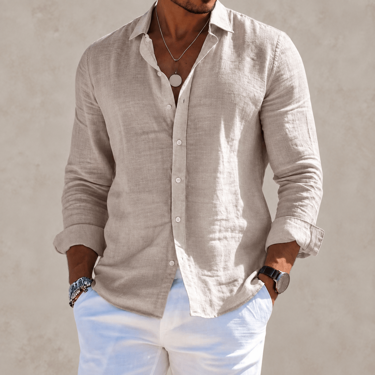 Camisa de mezcla de algodón con corte relajado – Gael - Foto 10