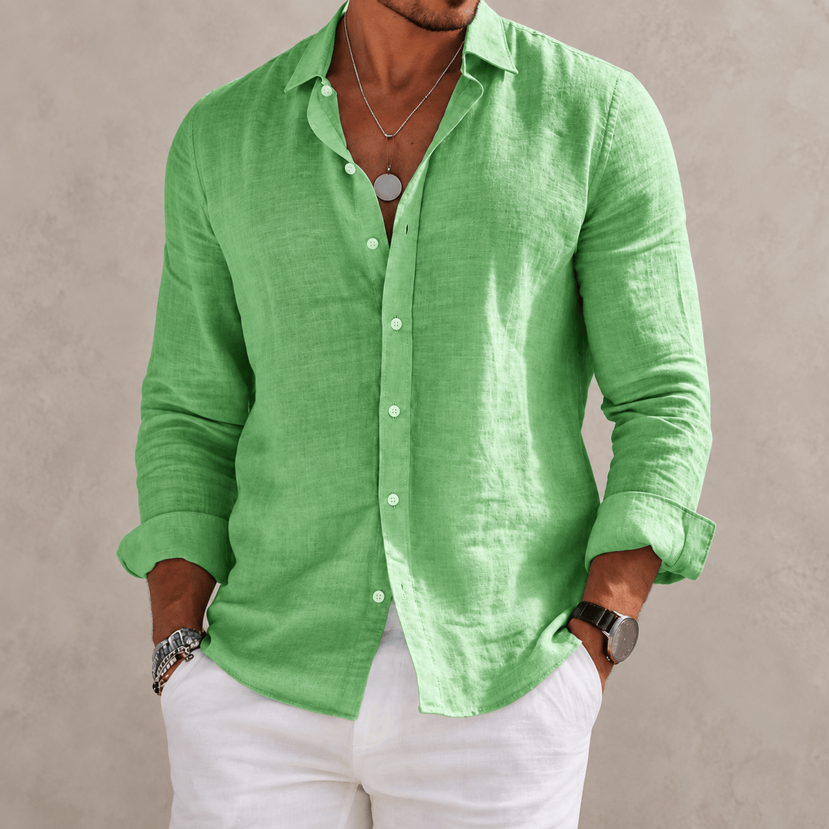 Camisa de mezcla de algodón con corte relajado – Gael - Foto 11