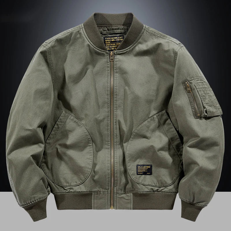 Chaqueta bomber vintage para hombre con cremallera metálica - Foto 4