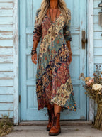 Vestido largo estampado de otoño para mujer, fluido y ligero - Foto 3