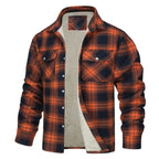Chaqueta de cuadros con forro polar para hombre, cálida - Foto 4