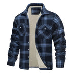 Chaqueta de cuadros con forro polar para hombre, cálida - Foto 2