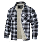 Chaqueta de cuadros con forro polar para hombre, cálida - Foto 1