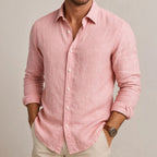 Camisa de algodón y lino para hombre, ligera y transpirable - Foto 3