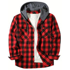 Chaqueta de cuadros con capucha para hombre, estilo casual - Foto 2