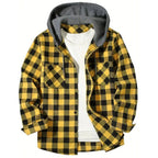 Chaqueta de cuadros con capucha para hombre, estilo casual - Foto 5