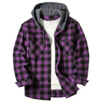 Chaqueta de cuadros con capucha para hombre, estilo casual - Foto 6